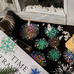 20pcs Christmas Snowflake Laser Stickers Art Crystal Sun Window Stickers