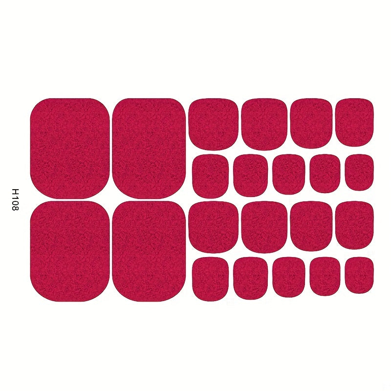 Glitter Toe Nail Sticker Summer Style Tips Full Cover Foot Decal 8 Sheets Pack