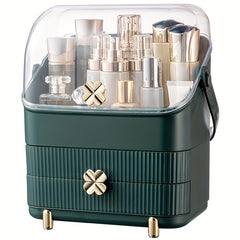 Makeup Organizer with 2 Layer Storage Box and Transparent Cover