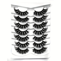 7 Pairs 18mm False Eyelashes Thick Curling - Cat Eye Look