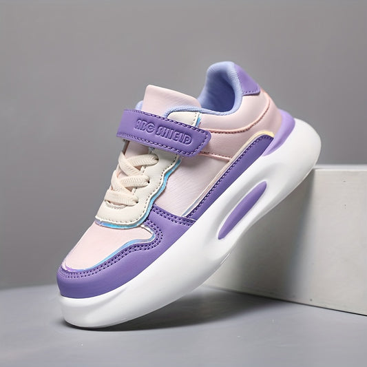 Girl's Colour Block Chunky Shoes Comfy Non Slip Casual Soft Sole Sneakers