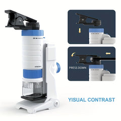 Kids' 3-in-1 Portable Microscope 200X Magnification Educational Toy