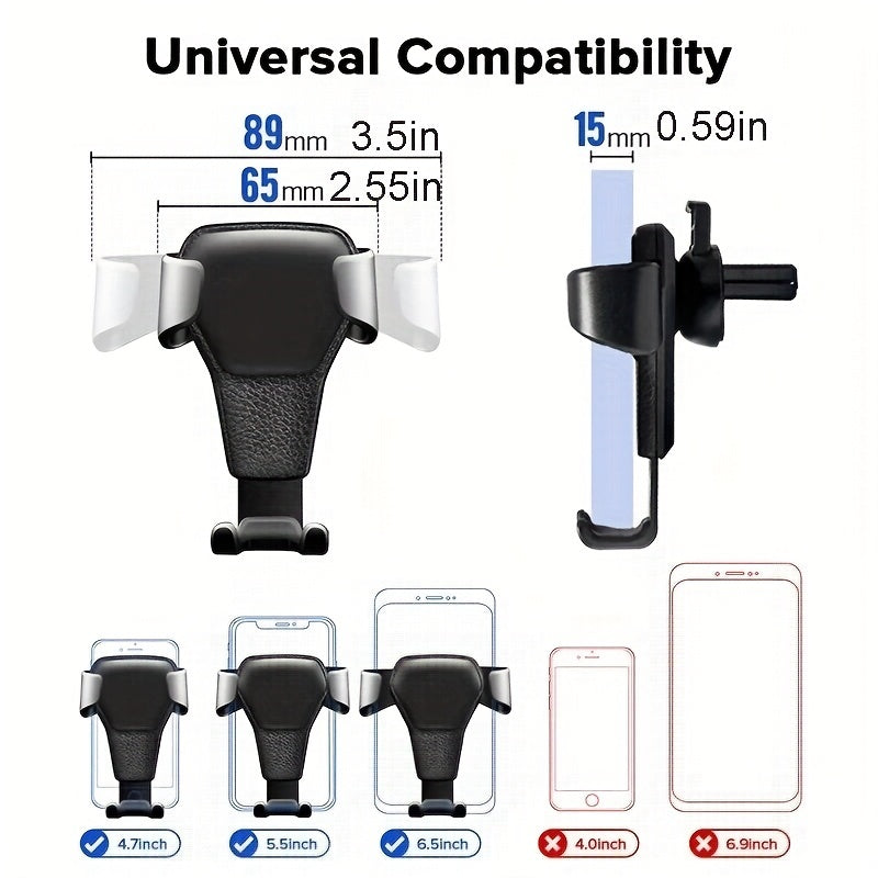 Gravity Auto Phone Holder Car Air Vent Clip Mount Mobile Phone Holder