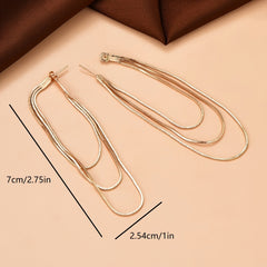 Vintage Multilayer Chain Dangle Earrings Retro Female Jewelry 1 Pair