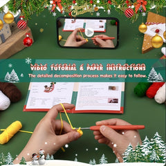 Crochet Material Kit with Instruction Manual - Beginner Yarn Set for Adults
