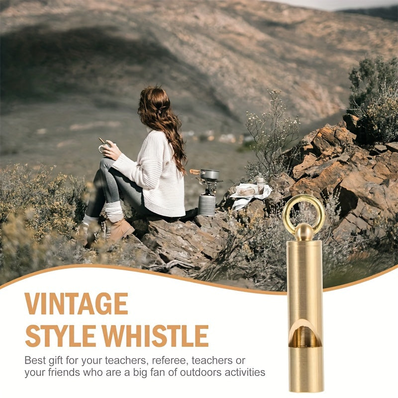 2pc Pure Brass Whistles High Frequency Field Survival Whistle