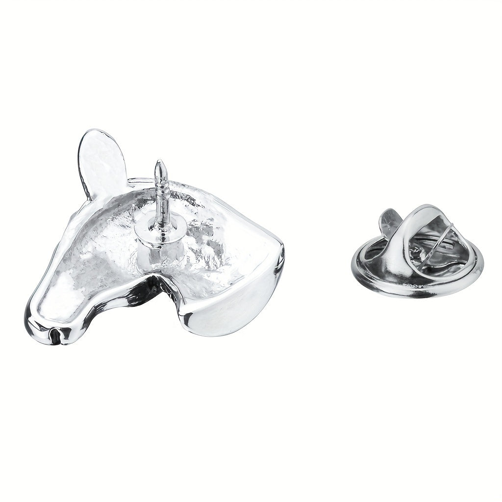 Vintage Horse Head Brooch Jewelry Suit Pin Collar Pin for Men