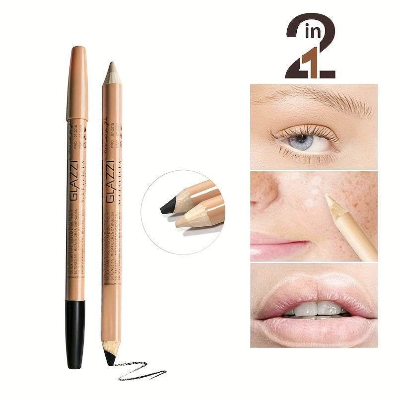 Dual Head Eyeliner Eyebrow Pen Smudge Proof Beige Concealer Pen