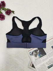 Mesh Stitching Sports Bra Comfy & Breathable Hollow Out Workout Bra