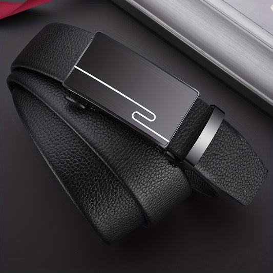 Leather Automatic Buckle Pants Belt for Men