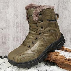 Men's Outdoor Snow Boots Leather Warm Winter Hiking Boots