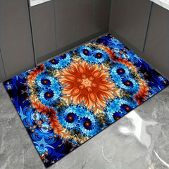 Bright Flower Motif Kitchen Mat Washable Rug Home Decor Indoor Decor