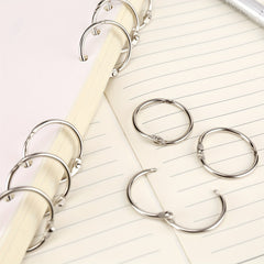 50 Packs 2.54 cm Nickel Plated Steel Binder Rings for School, Home