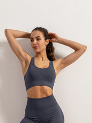 Women's U Neck Racer Back Sports Bra & Ribbed Tank Top
