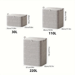3pcs Clothes Storage Bag With Lids & Handles Durable Clothes Basket