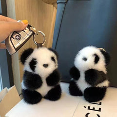 2pcs Soft Panda Plush Keychains Fans Collectible Gift