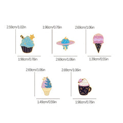 Ice Cream Cup Alloy Brooch Creative Cartoon Cone Shaped Baking Varnish Pin