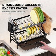 2 Tier Dish Drying Rack Over The Sink Set