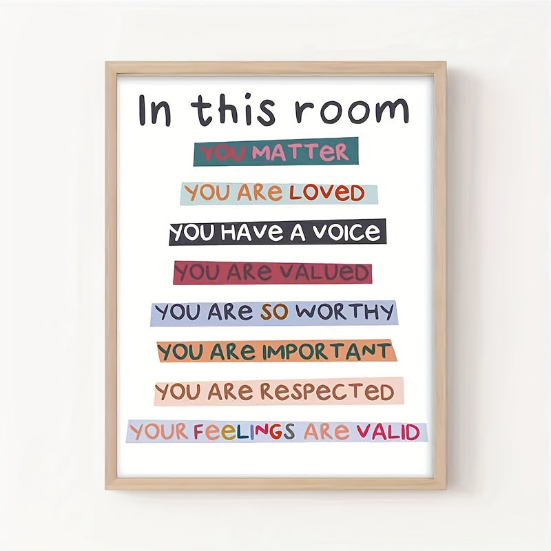 1pc In This Room Diversity Rainbow Poster Classroom Decor