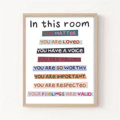 1pc In This Room Diversity Rainbow Poster Classroom Decor