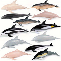 12pcs Ocean Animals Dolphin Fish Sea Marine Models Action Figures Toys