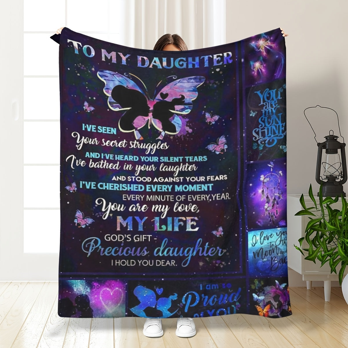 To My Daughter Print Throw Blanket - Gift For Daughter