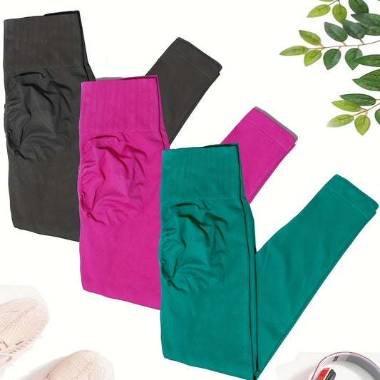 3pcs Seamless High Waist Yoga Leggings Fitness Workout Pants