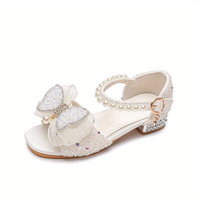 Bowknot High Heel Shoes For Girls Lightweight Non Slip Soft Bottom Dancing Shoes