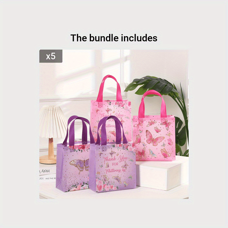 4pcs Butterfly Gift Bags for Baby Shower & Birthday