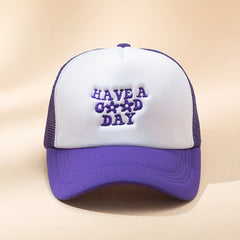 Men's Letter Embroidery Baseball Cap Mesh Breathable