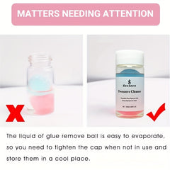 Jeen Eyelash Extension Tweezers Set with Cleaning Tool & Liquid Remover