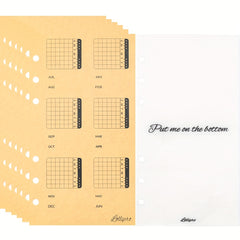 Calendar Index Sticker Self Adhesive Divider With A6 Plastic Protector