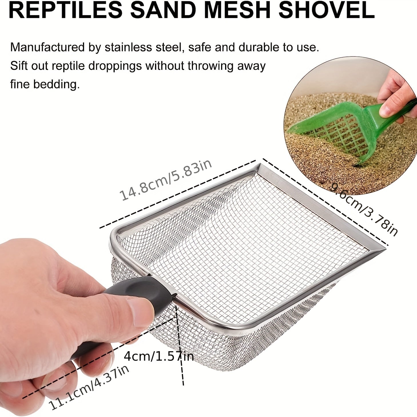 Stainless Steel Cat Litter Scoop Comfortable Handle