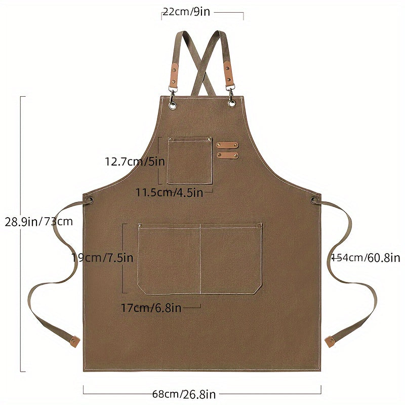 Thicken Canvas Apron Waterproof Stain Resistant With Pockets