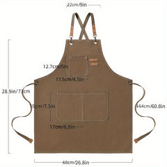Thicken Canvas Apron Waterproof Stain Resistant With Pockets