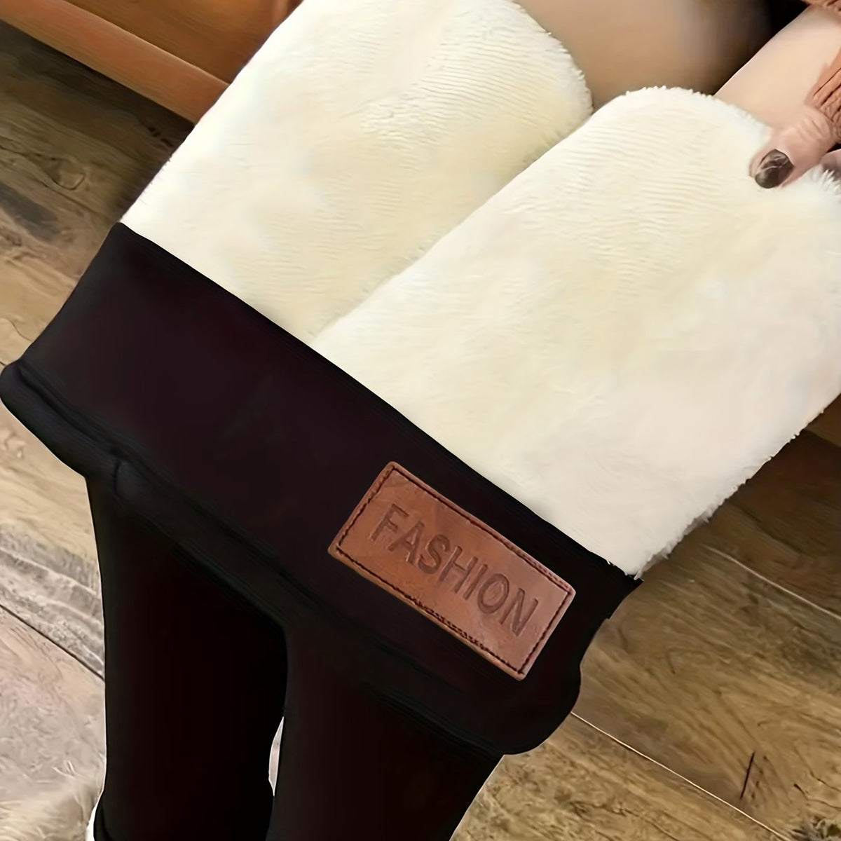  Solid Fleece Skinny Trousers