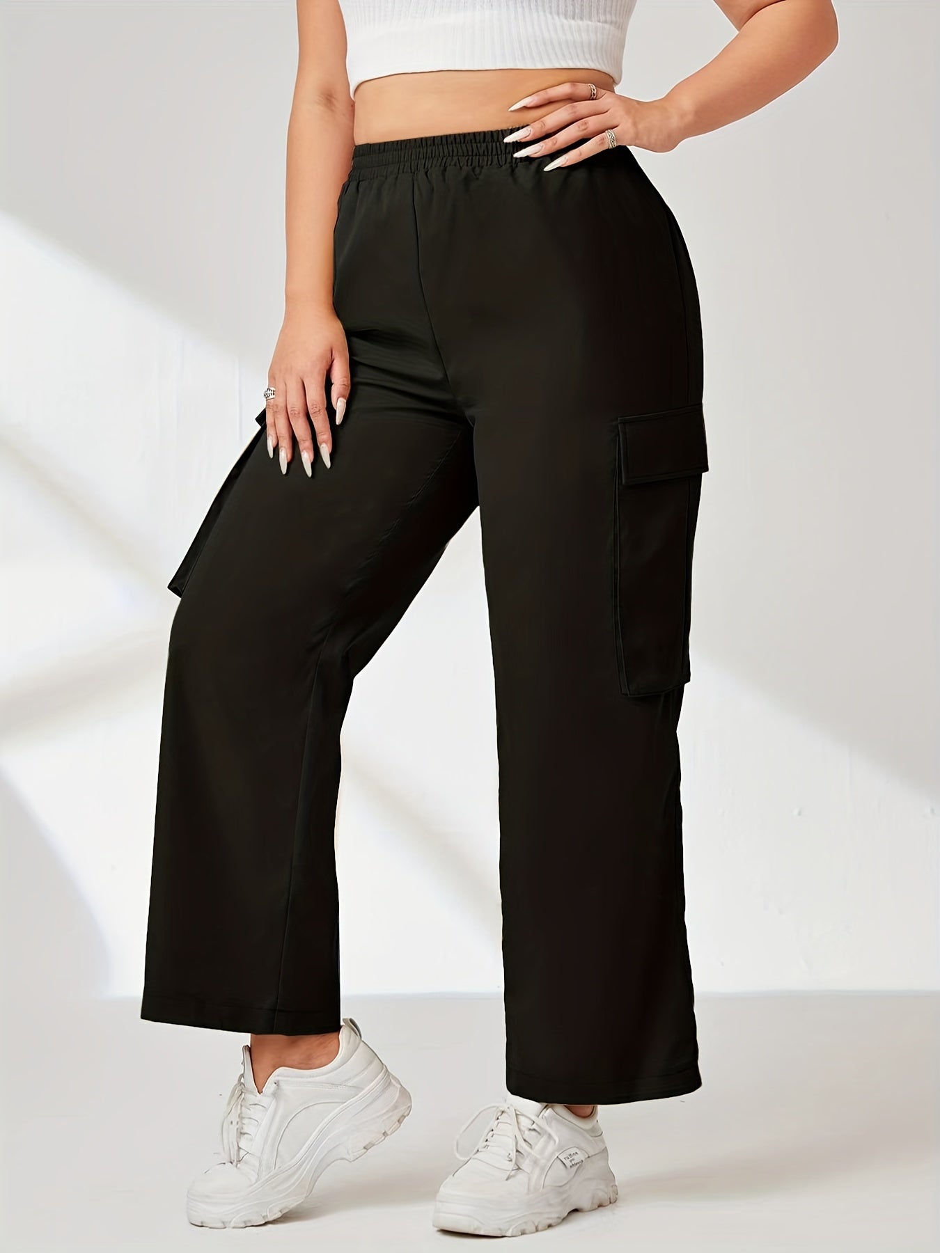  Y2K Cargo Pants Women's Plus High Rise Straight Leg Pants