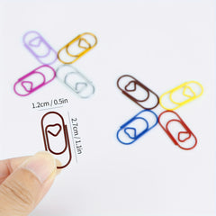 50pcs Mini Love Paper Clip for Office School Occasion