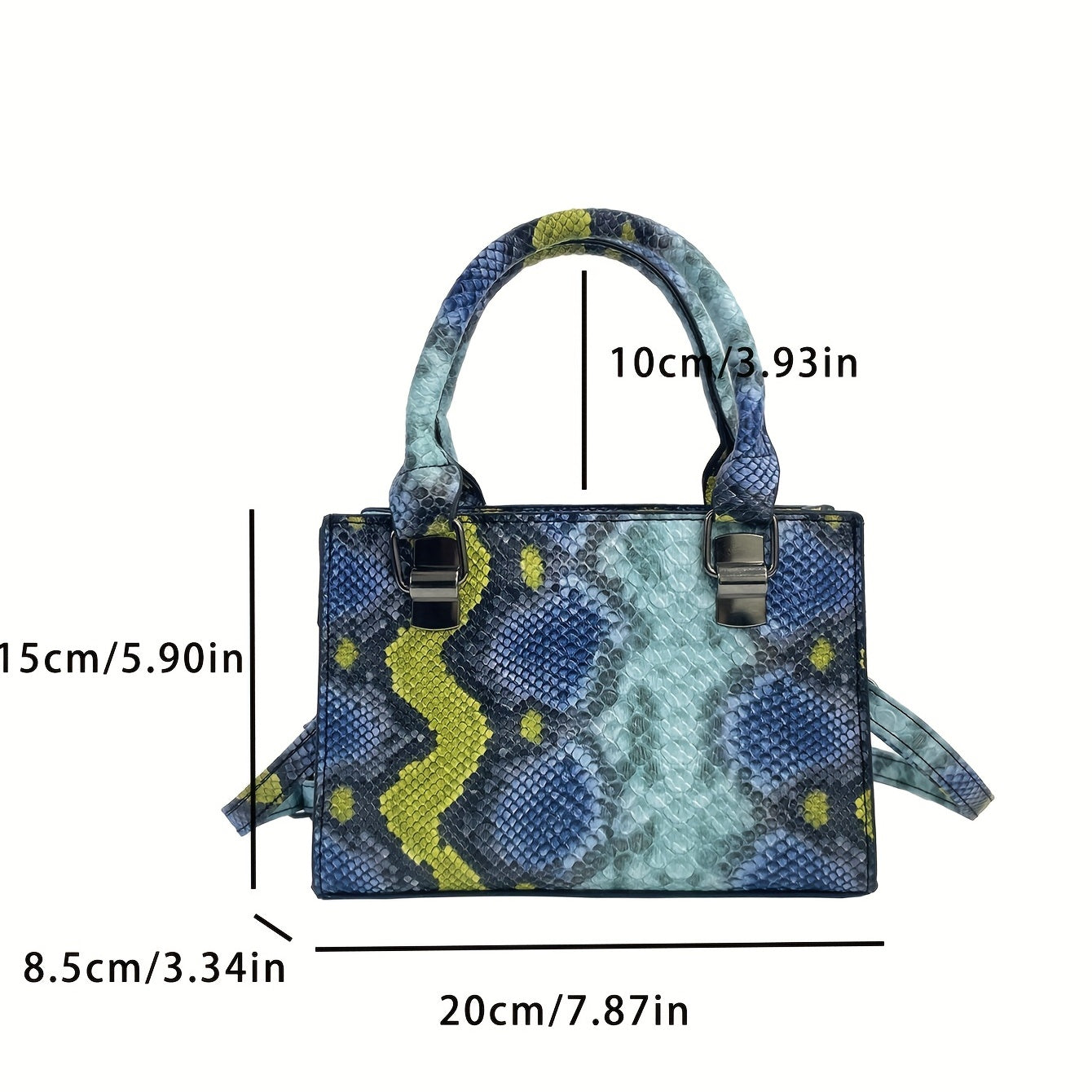 Snake Pattern Tote Bag Faux Leather Shoulder Bag