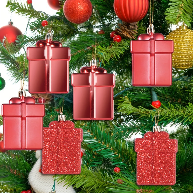 6pcs Red Gift Bag Christmas Tree Pendant Family Party Decorations