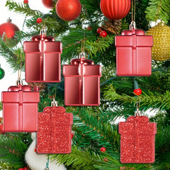 6pcs Red Gift Bag Christmas Tree Pendant Family Party Decorations