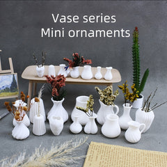 Mini Art Vase for Dollhouses Plastic Flower Arrangement DIY Collectible Display