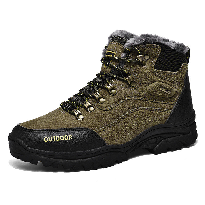 Men's Warm Lined Fleece Hiking Snow Boots