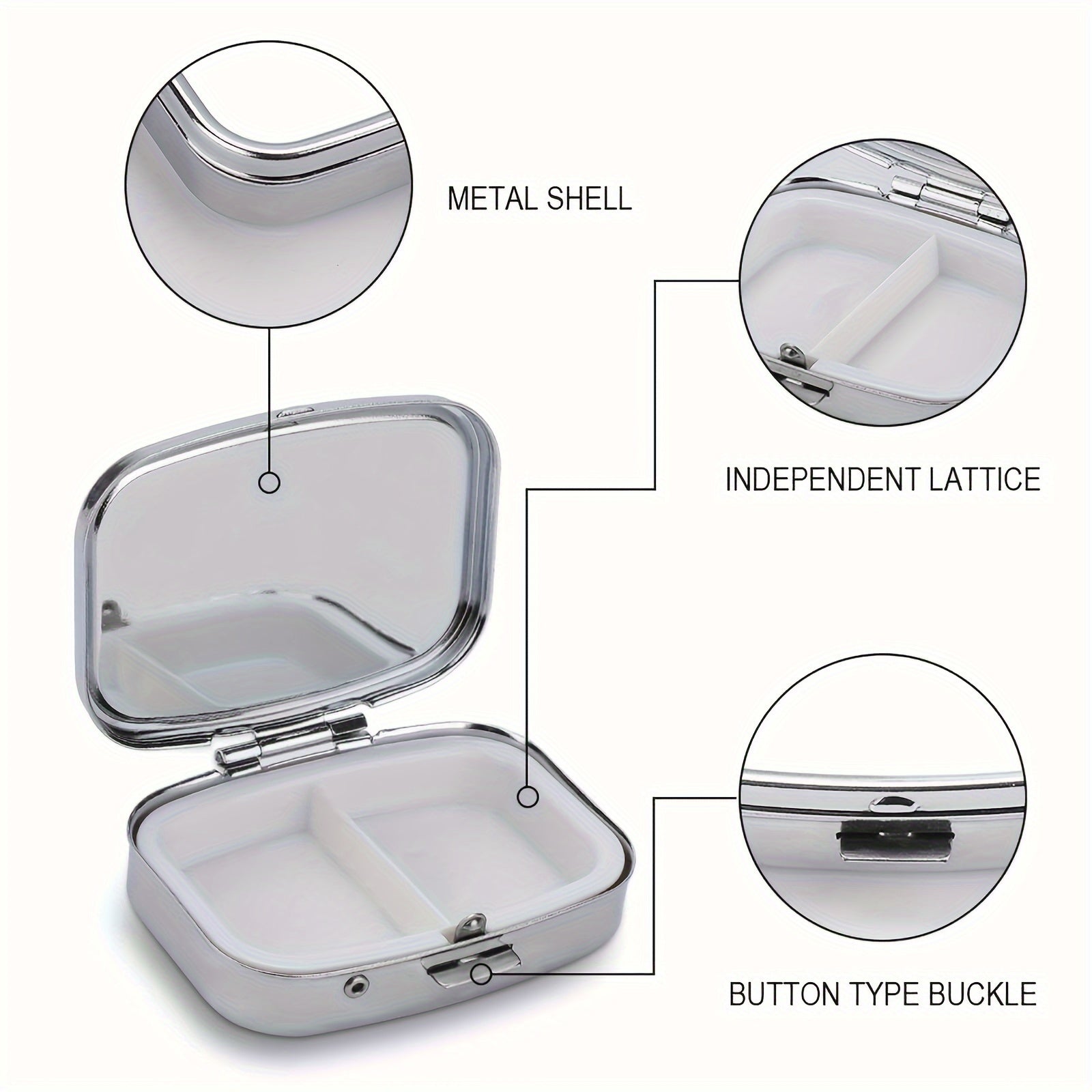 Mushroom Garden Portable Pill Box with 1 Compartment & 2 Dividers