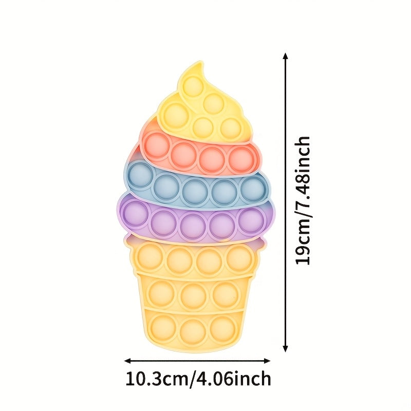 Colorful Ice Cream Cone Bubble Press Fidget Toy for Adults and Kids