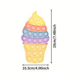 Colorful Ice Cream Cone Bubble Press Fidget Toy for Adults and Kids