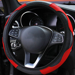 Universal Car Steering Wheel Cover Set Leather Seat Belt Cushion Armrest Console