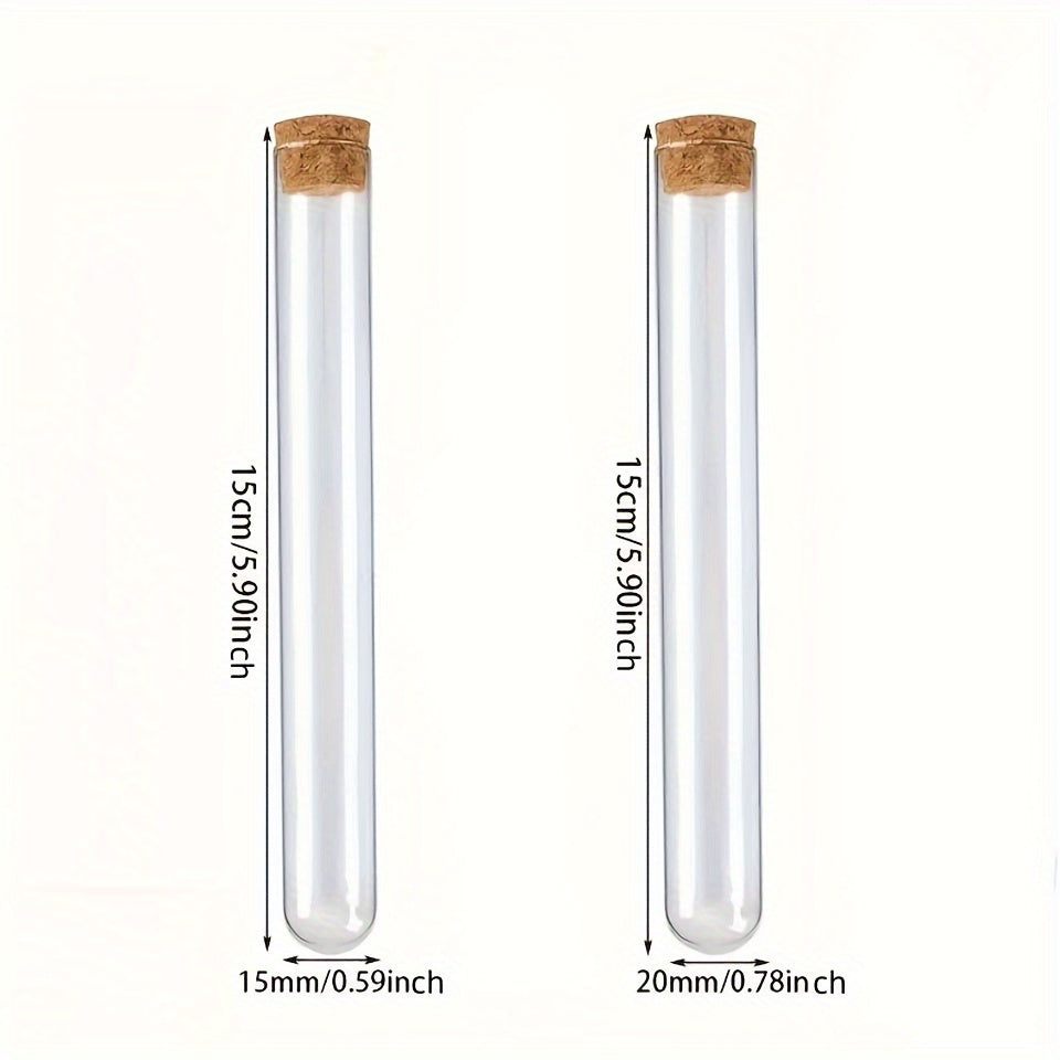 3pcs Transparent Plastic Test Tubes with Stoppers