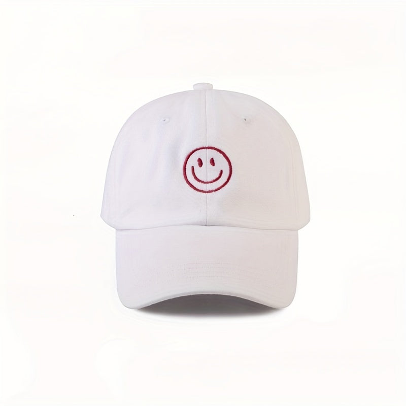 Smiling Face Embroidery Baseball Cap Couple Sun Hats Unisex Dad Hats