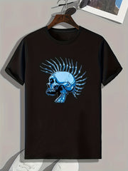 Skull Pattern Men's Sports T-Shirt - Stylish Graphic Tee for Fitness Activities